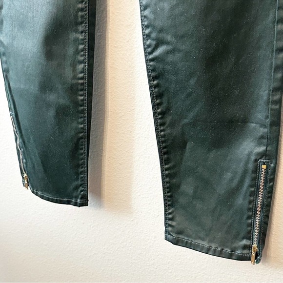 WHBM x Saint Honore Spruce Green Coated Skinny Jean Zip Ankle Women’s Si… - Picture 8 of 12